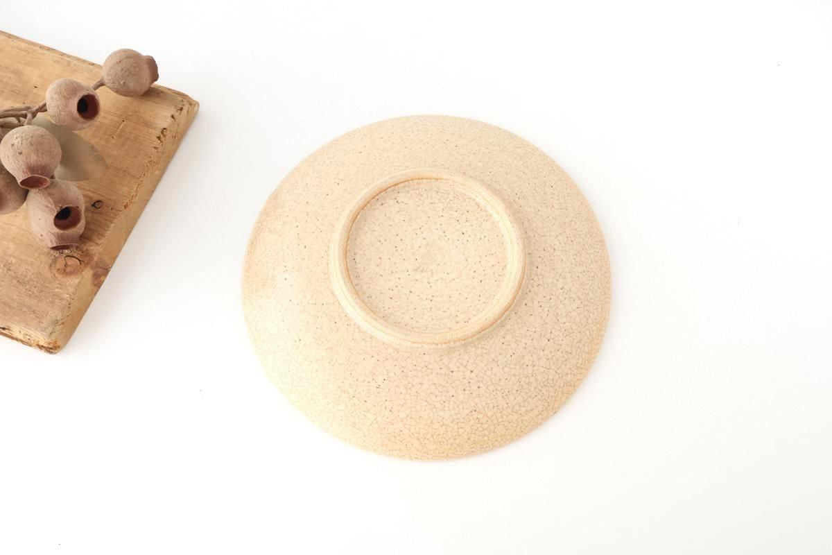 Kitagama Kasen Hiroshige Kato Round Plate Akae 21cm/8.3in | Seto Ware