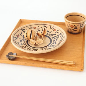 Kitagama Kasen Hiroshige Kato Round Plate Akae 21cm/8.3in | Seto Ware