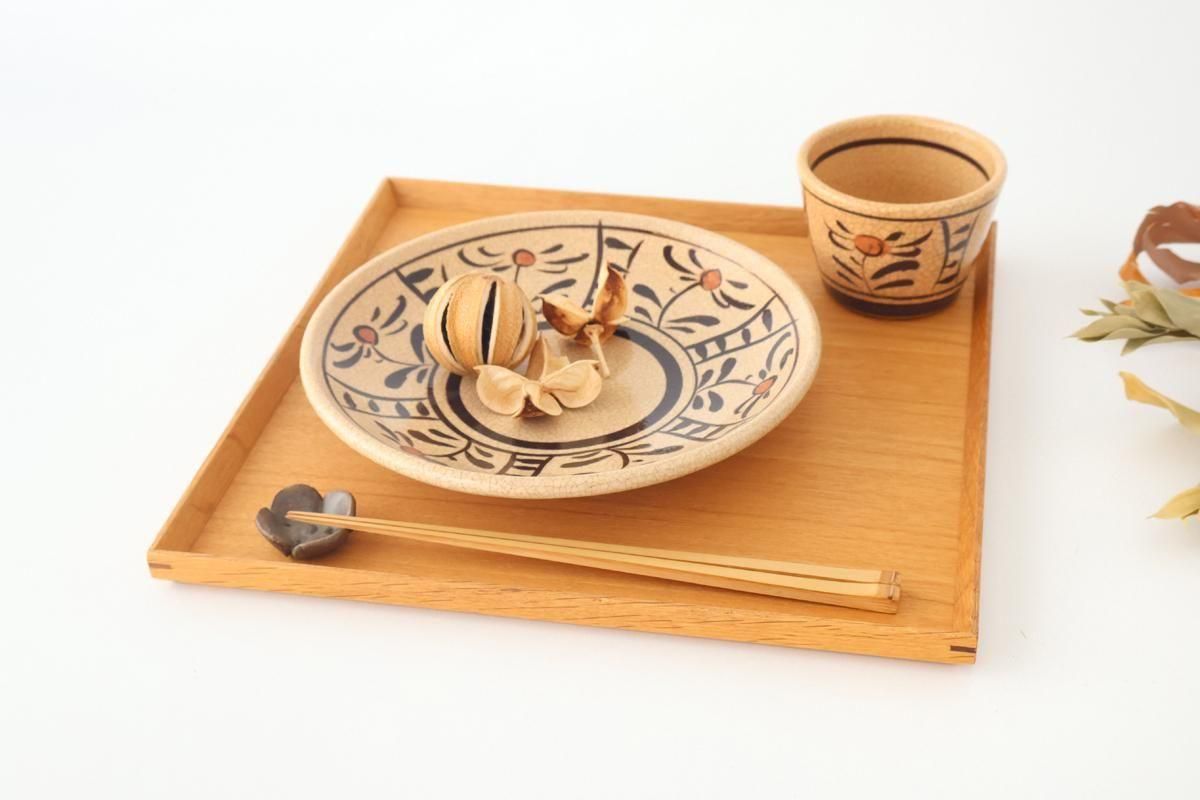 Kitagama Kasen Hiroshige Kato Round Plate Akae 21cm/8.3in | Seto Ware