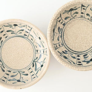 Kitagama Kasen Hiroshige Kato Round Bowl Blue Flower 14cm/5.5in | Kobachi Seto Ware