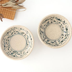 Kitagama Kasen Hiroshige Kato Round Bowl Blue Flower 14cm/5.5in | Kobachi Seto Ware