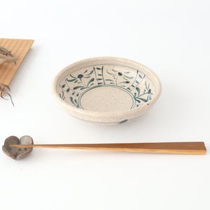 Kitagama Kasen Hiroshige Kato Round Bowl Blue Flower 14cm/5.5in | Kobachi Seto Ware