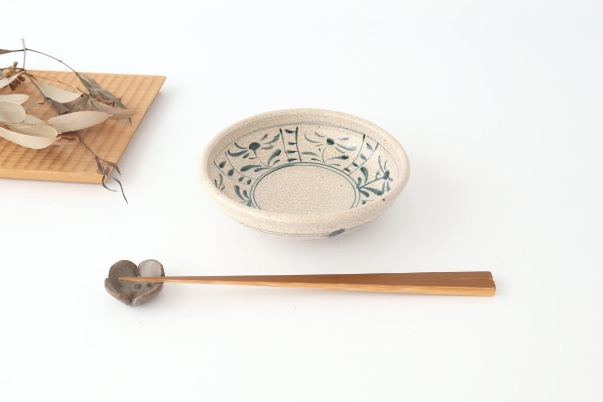 Kitagama Kasen Hiroshige Kato Round Bowl Blue Flower 14cm/5.5in | Kobachi Seto Ware