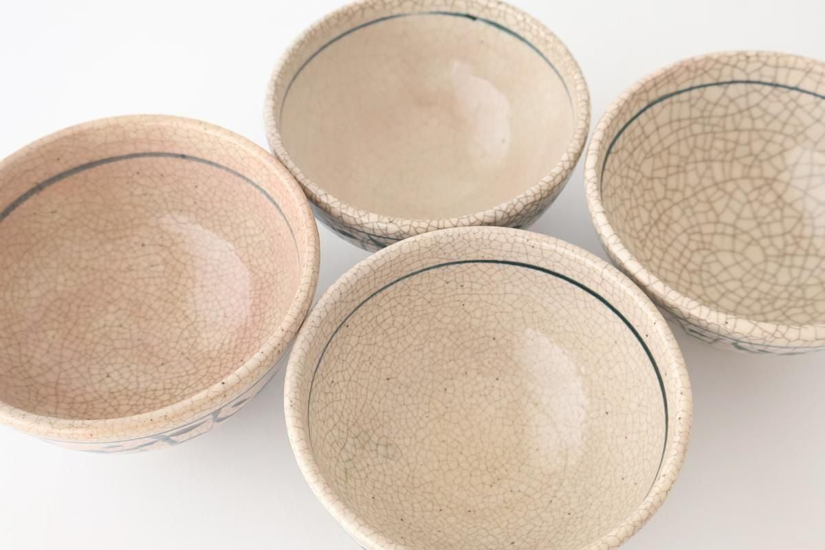 Kitagama Kasen Hiroshige Kato Rice Bowl Blue Flower | Seto Ware