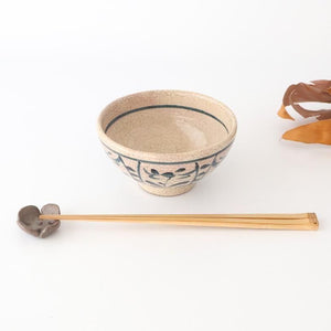 Kitagama Kasen Hiroshige Kato Rice Bowl Blue Flower | Seto Ware