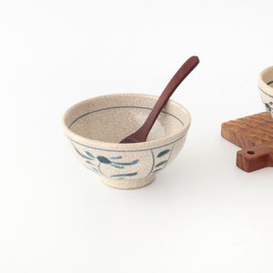 Kitagama Kasen Hiroshige Kato Rice Bowl Blue Flower | Seto Ware