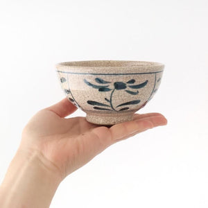 Kitagama Kasen Hiroshige Kato Rice Bowl Blue Flower | Seto Ware