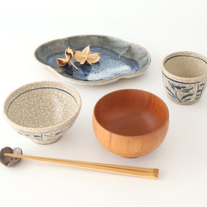 Kitagama Kasen Hiroshige Kato Rice Bowl Blue Flower | Seto Ware