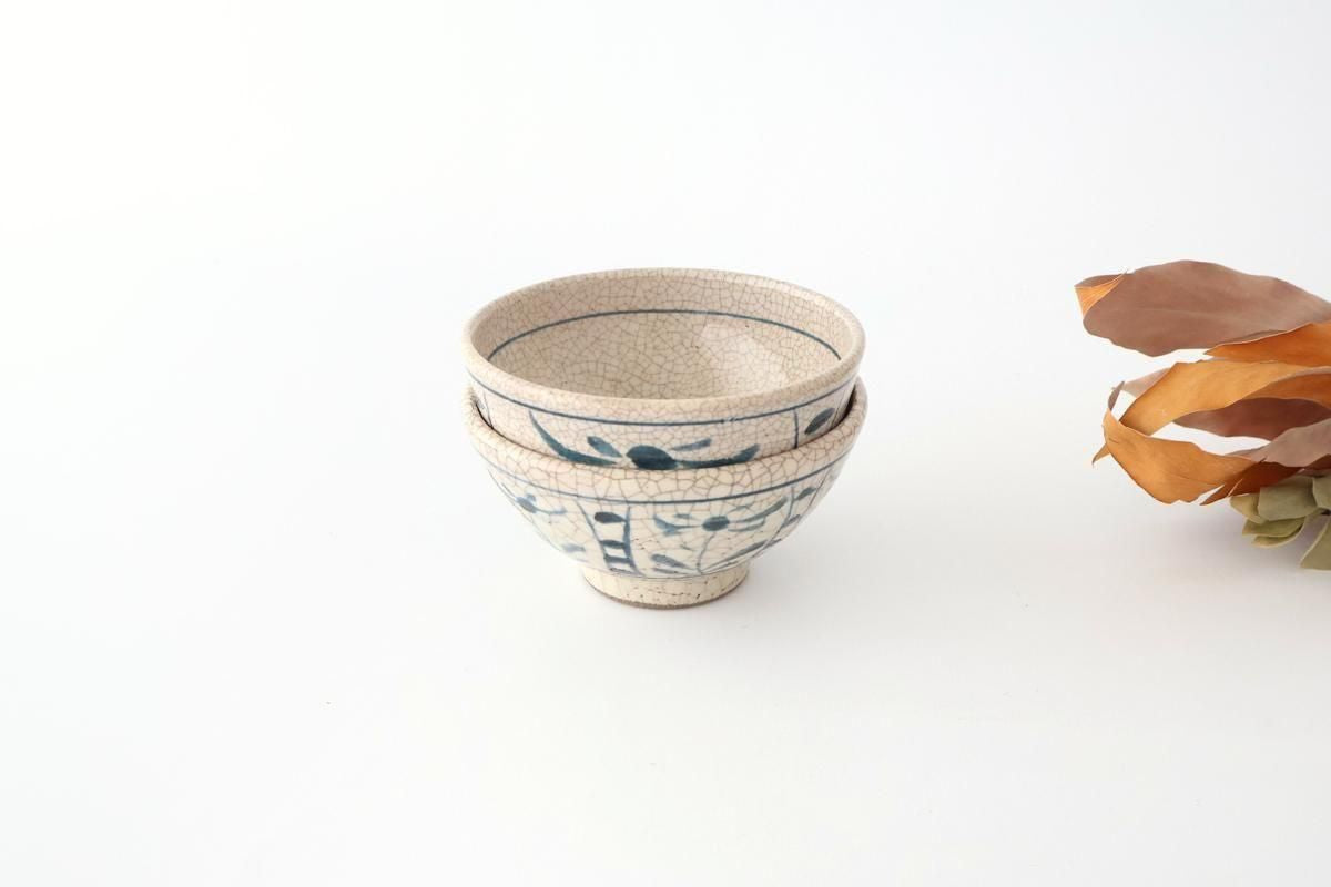 Kitagama Kasen Hiroshige Kato Rice Bowl Blue Flower | Seto Ware