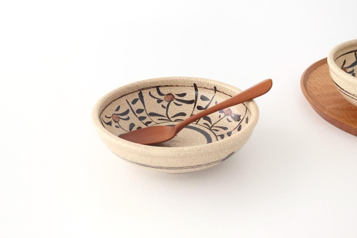 Kitagama Kasen Hiroshige Kato Round Bowl Akae 18cm/7in | Seto Ware