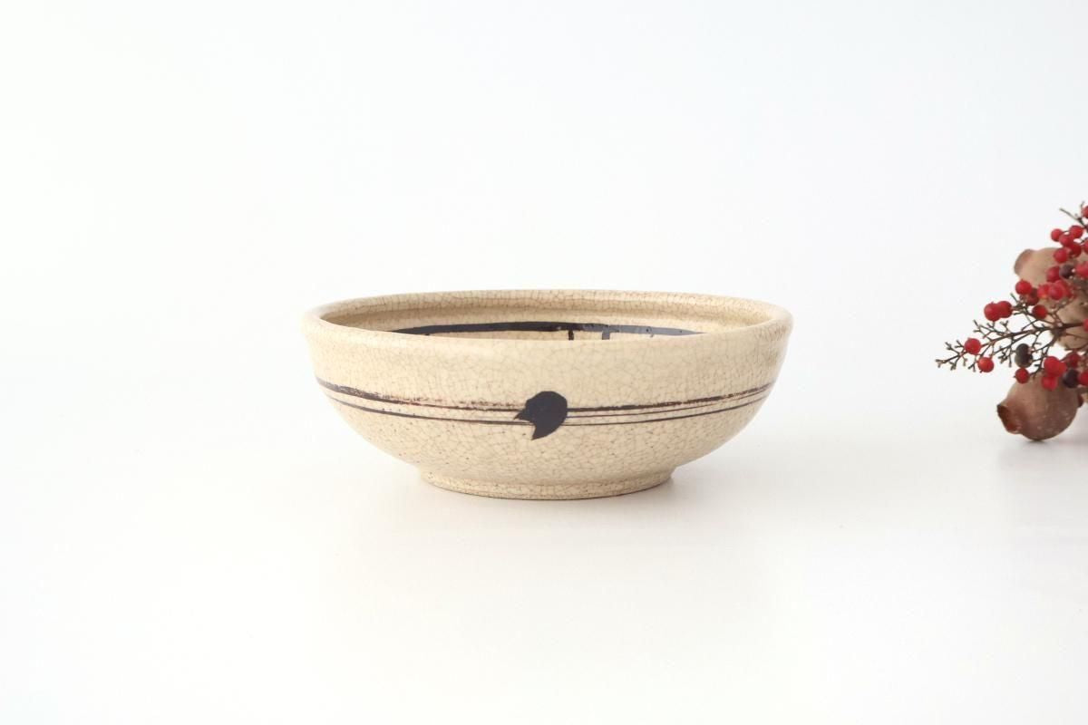 Kitagama Kasen Hiroshige Kato Round Bowl Akae 18cm/7in | Seto Ware