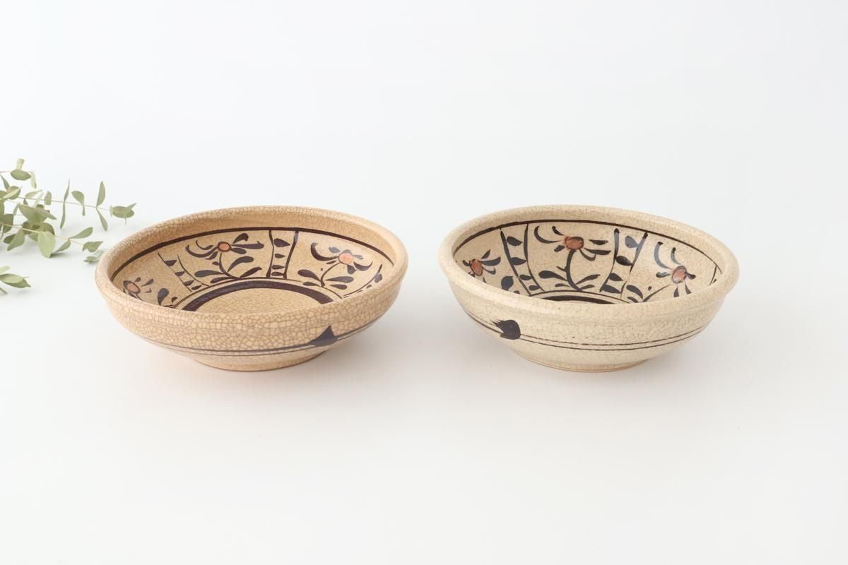 Kitagama Kasen Hiroshige Kato Round Bowl Akae 18cm/7in | Seto Ware