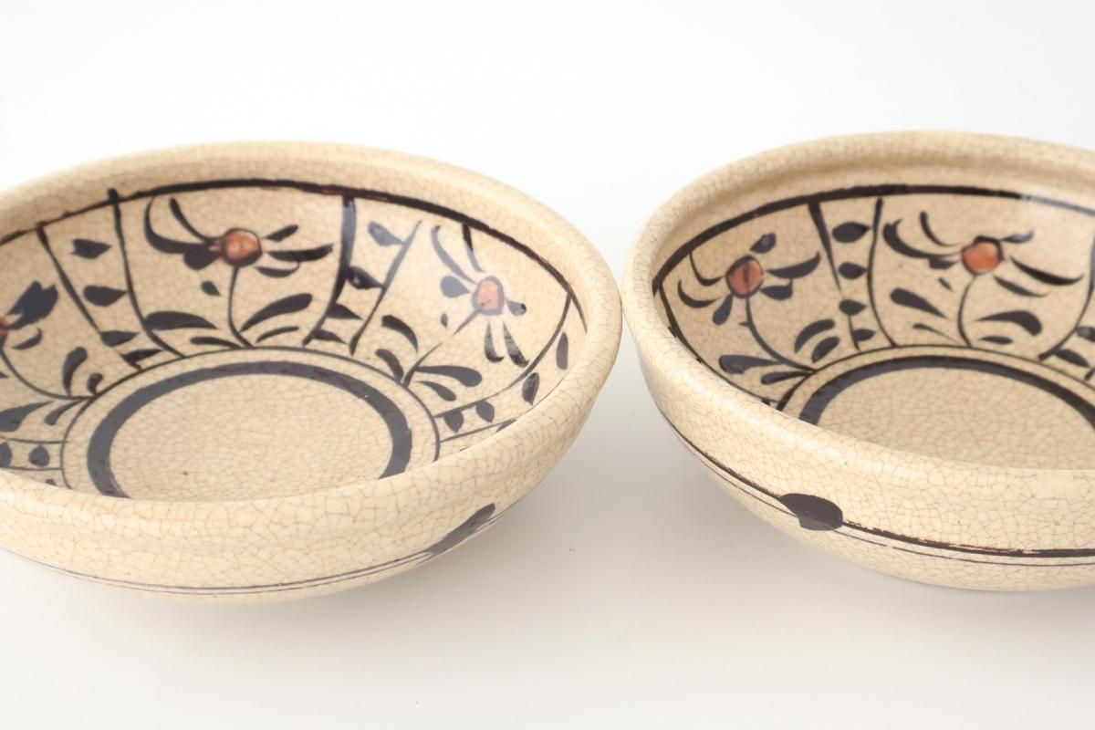 Kitagama Kasen Hiroshige Kato Round Bowl Akae 18cm/7in | Seto Ware