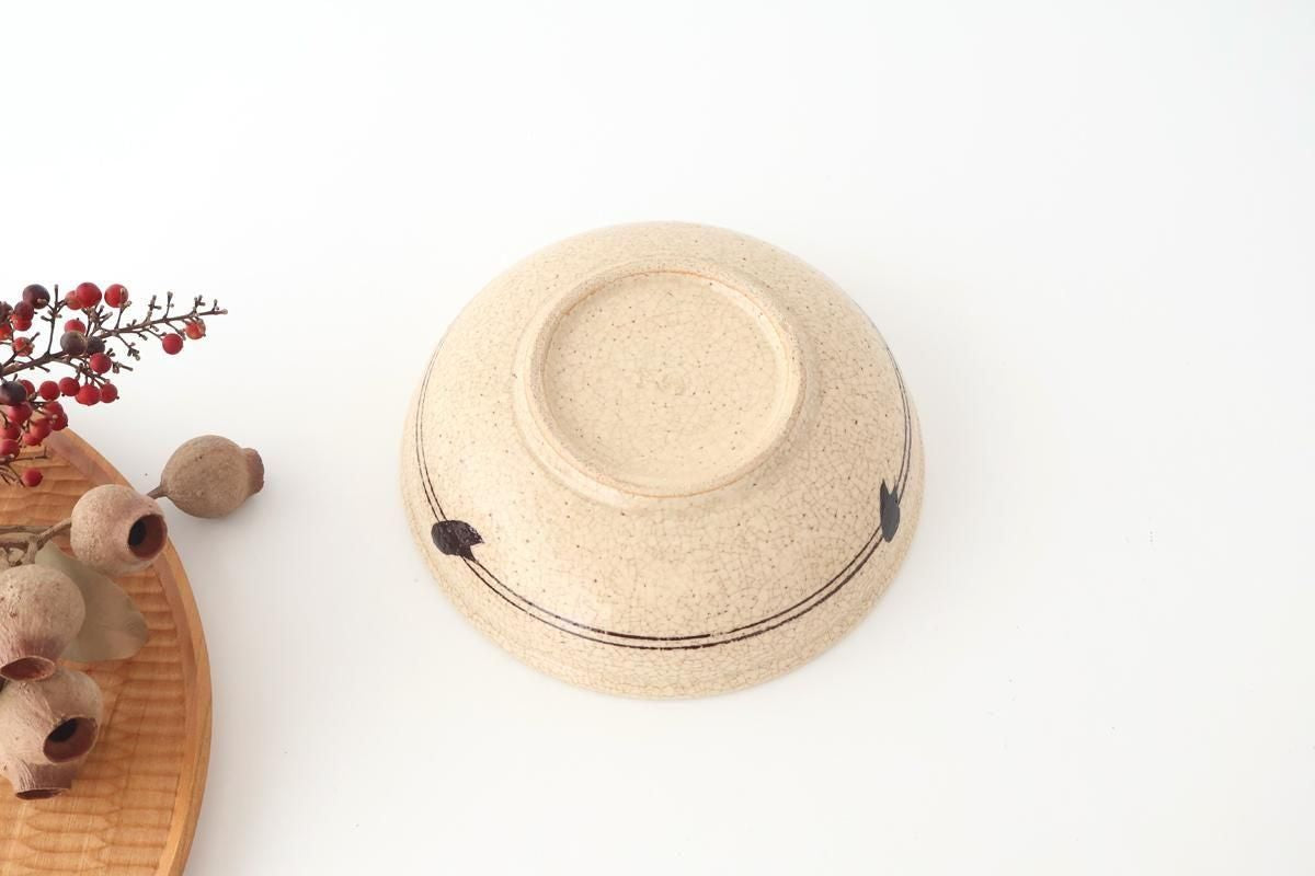 Kitagama Kasen Hiroshige Kato Round Bowl Akae 18cm/7in | Seto Ware