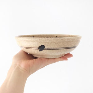 Kitagama Kasen Hiroshige Kato Round Bowl Akae 18cm/7in | Seto Ware