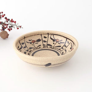 Kitagama Kasen Hiroshige Kato Round Bowl Akae 18cm/7in | Seto Ware