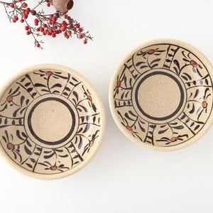 Kitagama Kasen Hiroshige Kato Round Bowl Akae 18cm/7in | Seto Ware