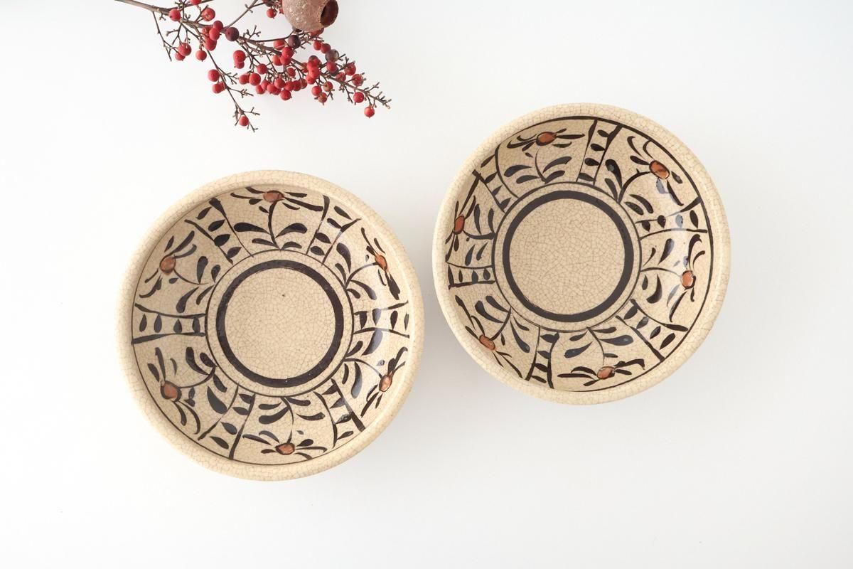 Kitagama Kasen Hiroshige Kato Round Bowl Akae 18cm/7in | Seto Ware