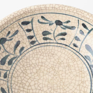 Kitagama Kasen Hiroshige Kato Round Bowl Blue Flower 18cm/7in | Seto Ware