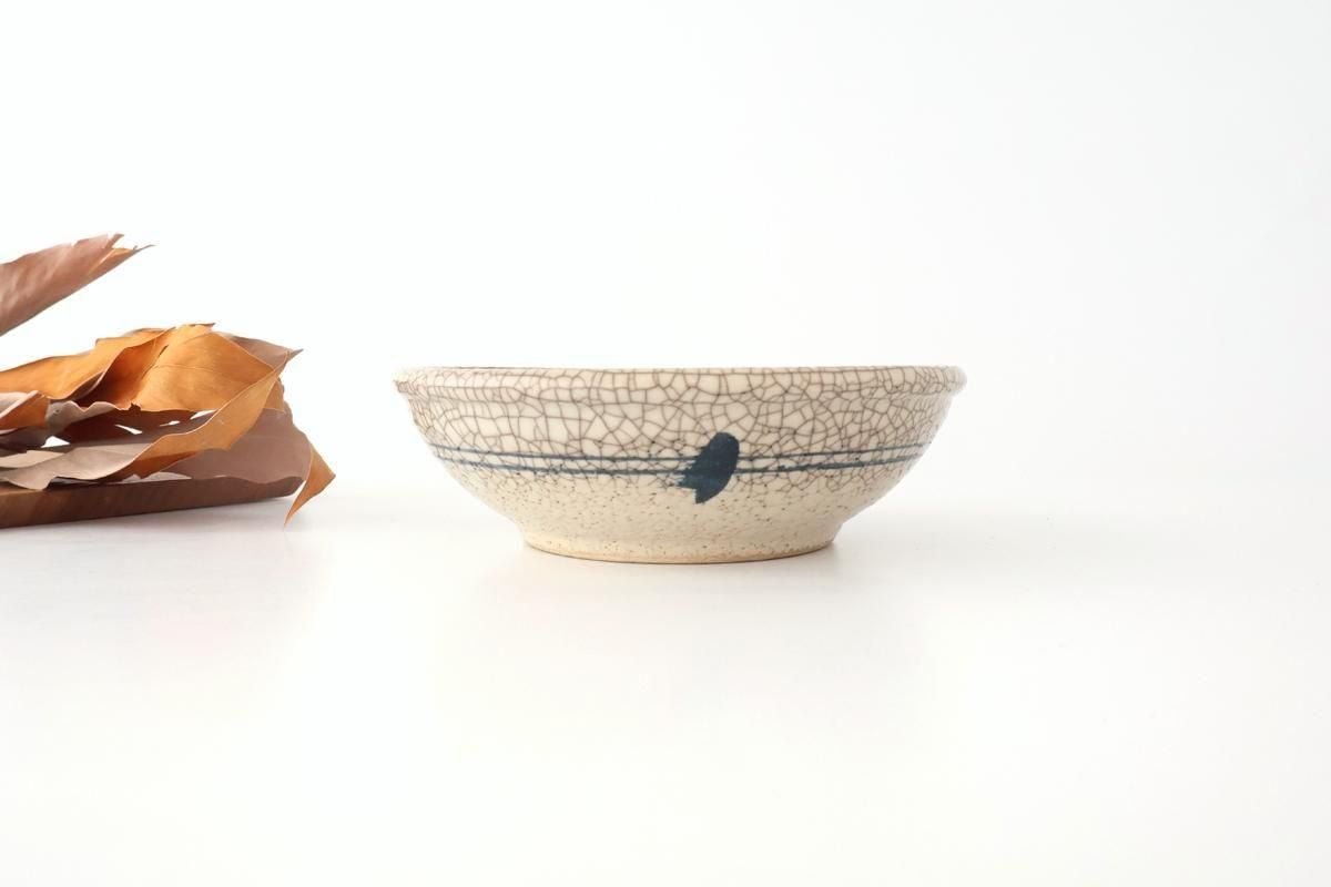 Kitagama Kasen Hiroshige Kato Round Bowl Blue Flower 18cm/7in | Seto Ware