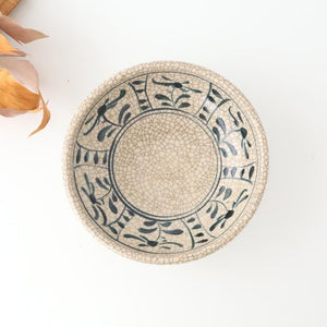 Kitagama Kasen Hiroshige Kato Round Bowl Blue Flower 18cm/7in | Seto Ware