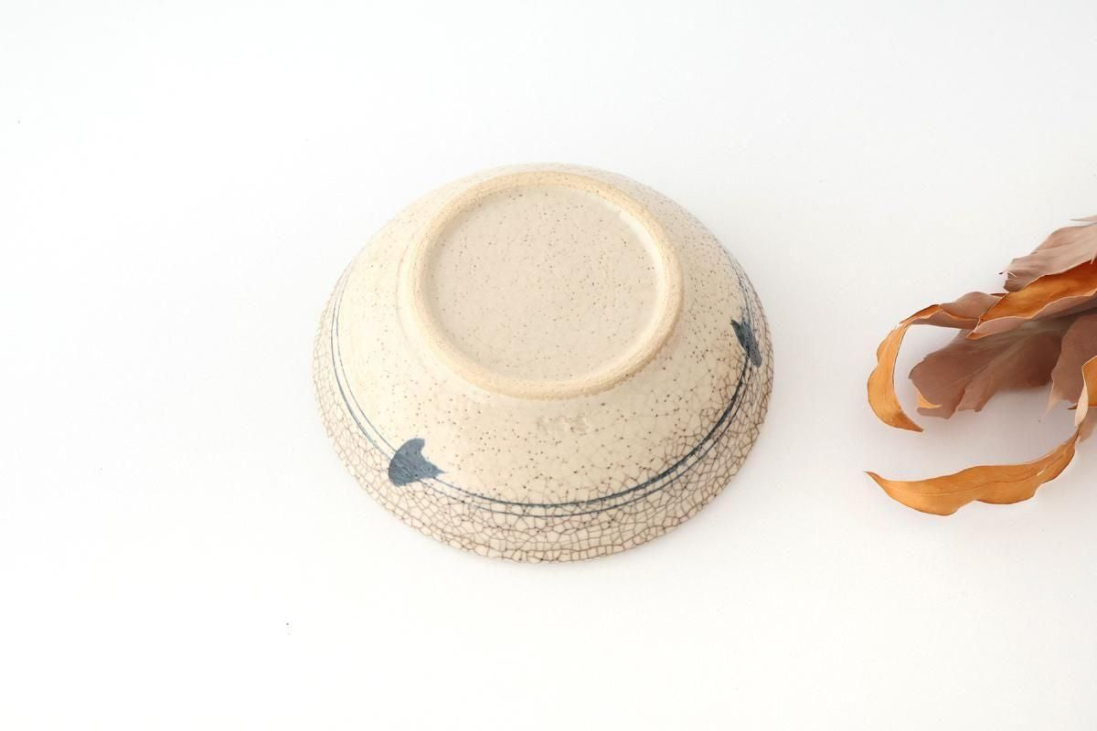 Kitagama Kasen Hiroshige Kato Round Bowl Blue Flower 18cm/7in | Seto Ware