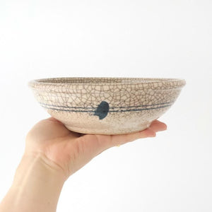 Kitagama Kasen Hiroshige Kato Round Bowl Blue Flower 18cm/7in | Seto Ware