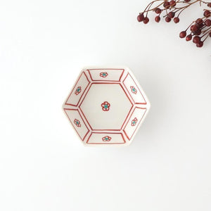 Biseki Kiln Hexagonal Bowl Plum | Kobachi Kutani Ware