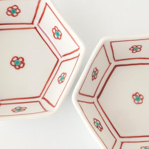 Biseki Kiln Hexagonal Bowl Plum | Kobachi Kutani Ware