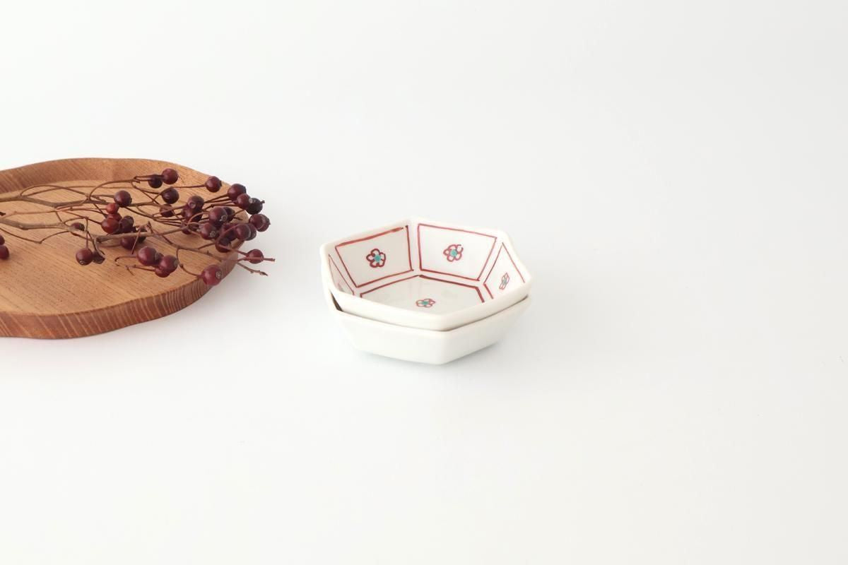 Biseki Kiln Hexagonal Bowl Plum | Kobachi Kutani Ware