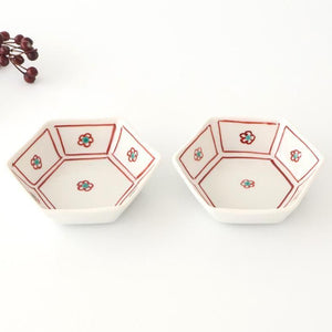 Biseki Kiln Hexagonal Bowl Plum | Kobachi Kutani Ware