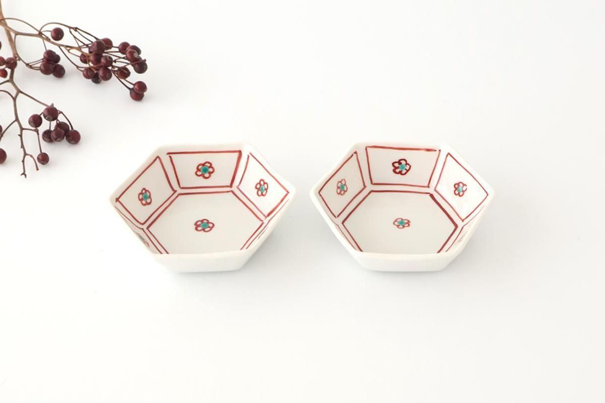 Biseki Kiln Hexagonal Bowl Plum | Kobachi Kutani Ware