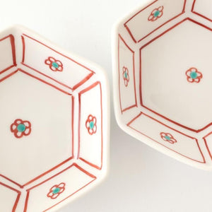 Biseki Kiln Hexagonal Bowl Plum | Kobachi Kutani Ware