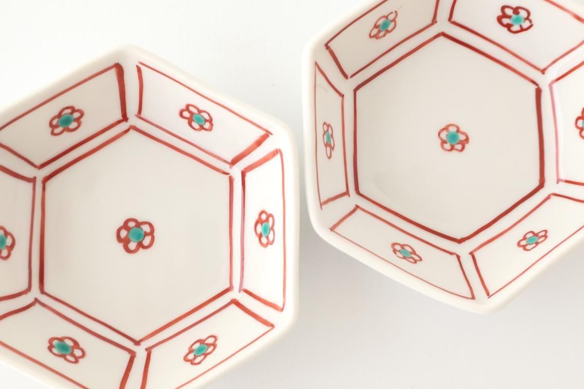 Biseki Kiln Hexagonal Bowl Plum | Kobachi Kutani Ware