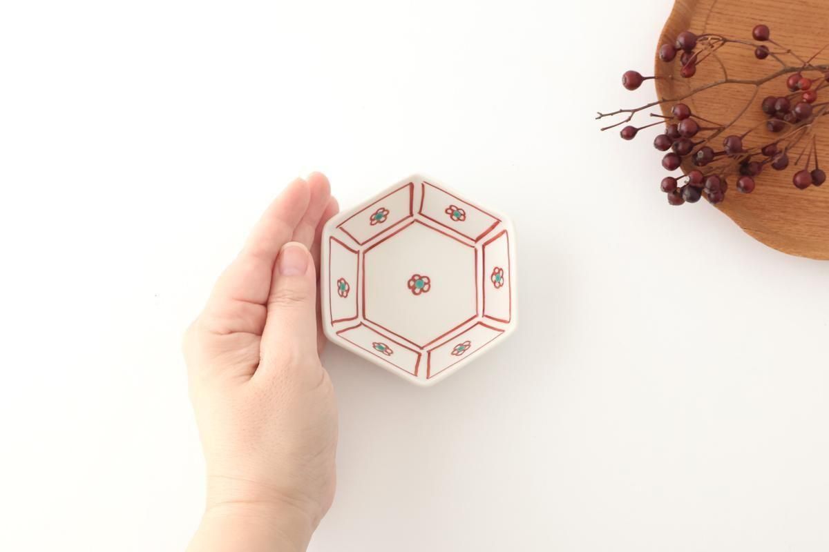 Biseki Kiln Hexagonal Bowl Plum | Kobachi Kutani Ware