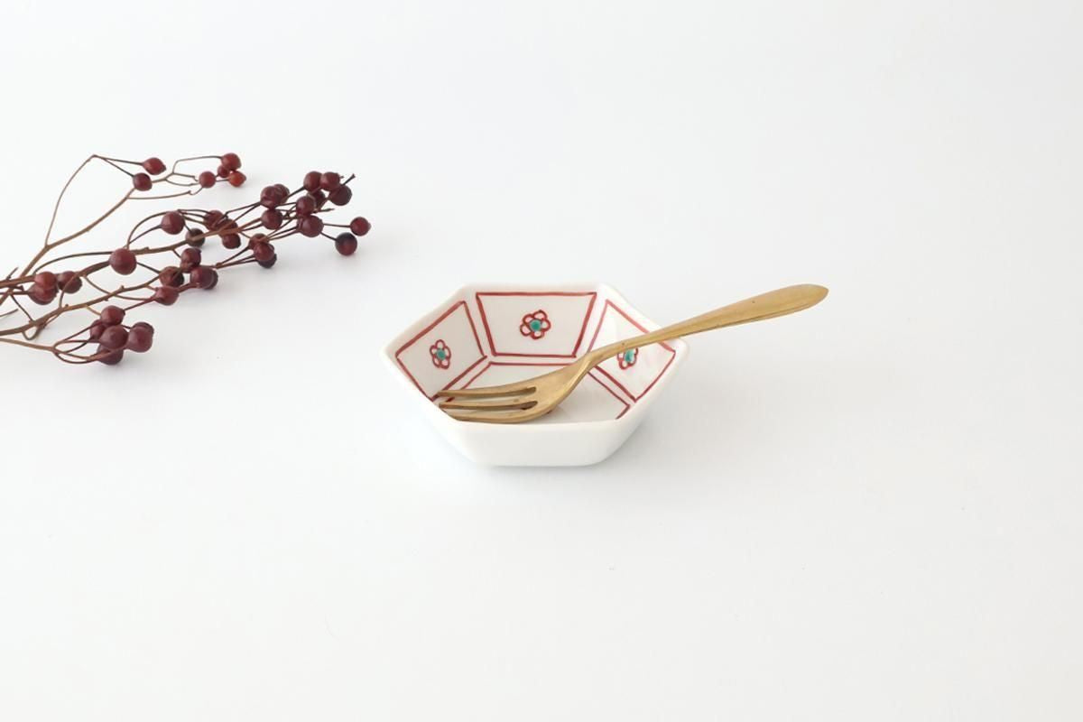 Biseki Kiln Hexagonal Bowl Plum | Kobachi Kutani Ware