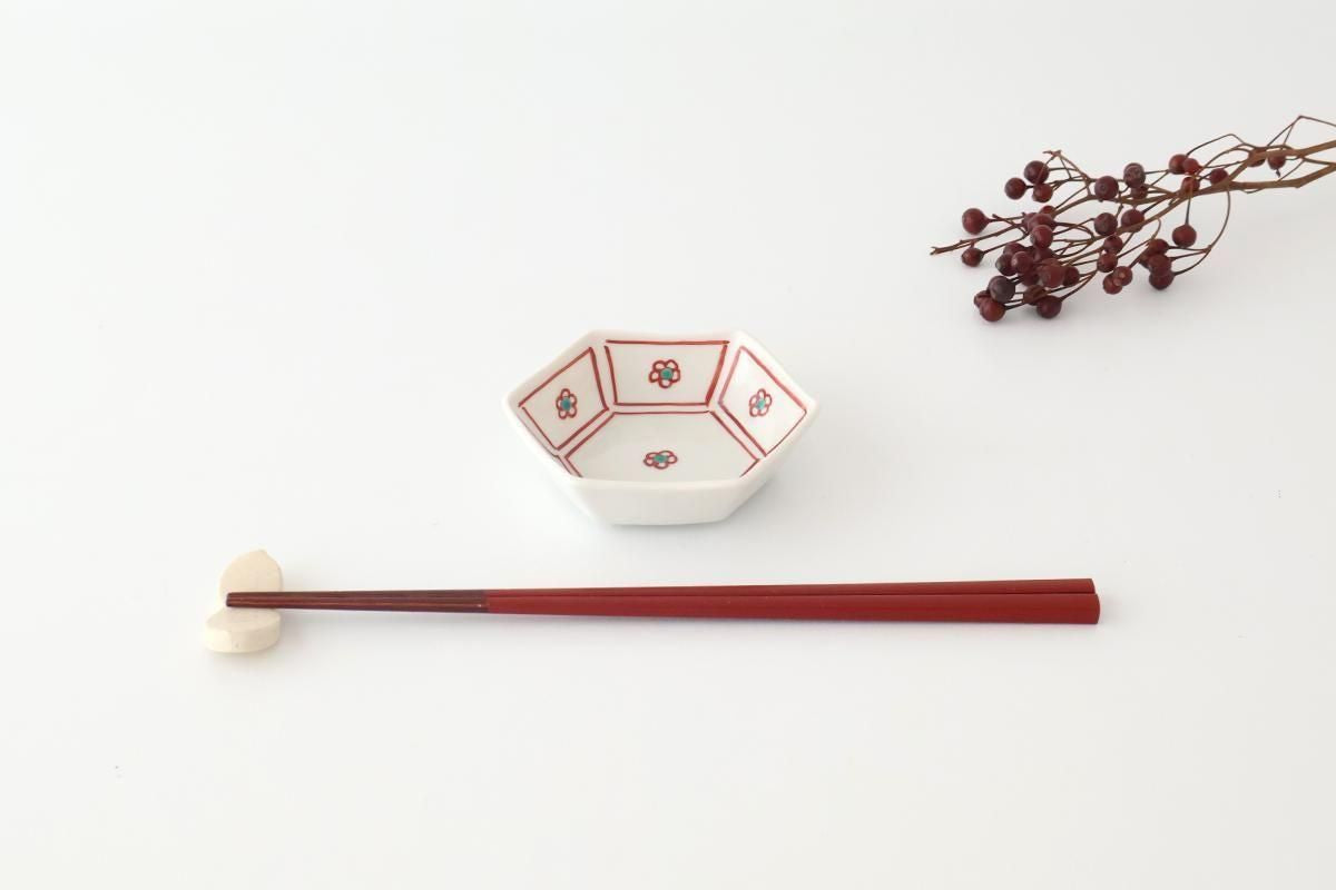 Biseki Kiln Hexagonal Bowl Plum | Kobachi Kutani Ware