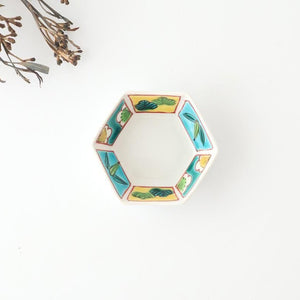 Biseki Kiln Hexagonal Bowl Shochikubai | Kobachi Kutani Ware