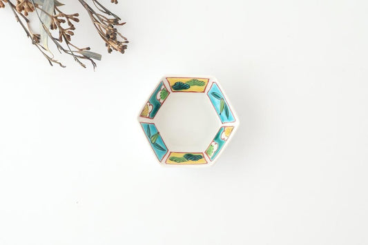 Biseki Kiln Hexagonal Bowl Shochikubai | Kobachi Kutani Ware