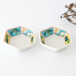 Biseki Kiln Hexagonal Bowl Shochikubai | Kobachi Kutani Ware