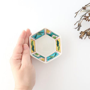 Biseki Kiln Hexagonal Bowl Shochikubai | Kobachi Kutani Ware