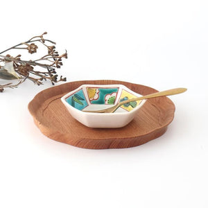 Biseki Kiln Hexagonal Bowl Shochikubai | Kobachi Kutani Ware