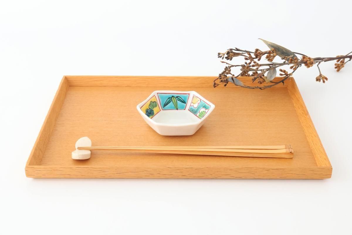 Biseki Kiln Hexagonal Bowl Shochikubai | Kobachi Kutani Ware