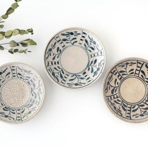 Kitagama Kasen Hiroshige Kato Round Plate Blue Flower 18cm/7.1in | Seto Ware