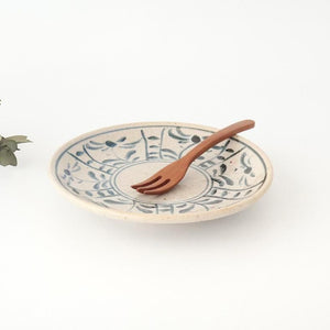 Kitagama Kasen Hiroshige Kato Round Plate Blue Flower 18cm/7.1in | Seto Ware