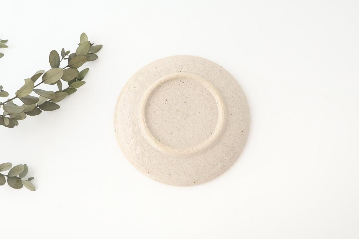 Kitagama Kasen Hiroshige Kato Round Plate Blue Flower 18cm/7.1in | Seto Ware