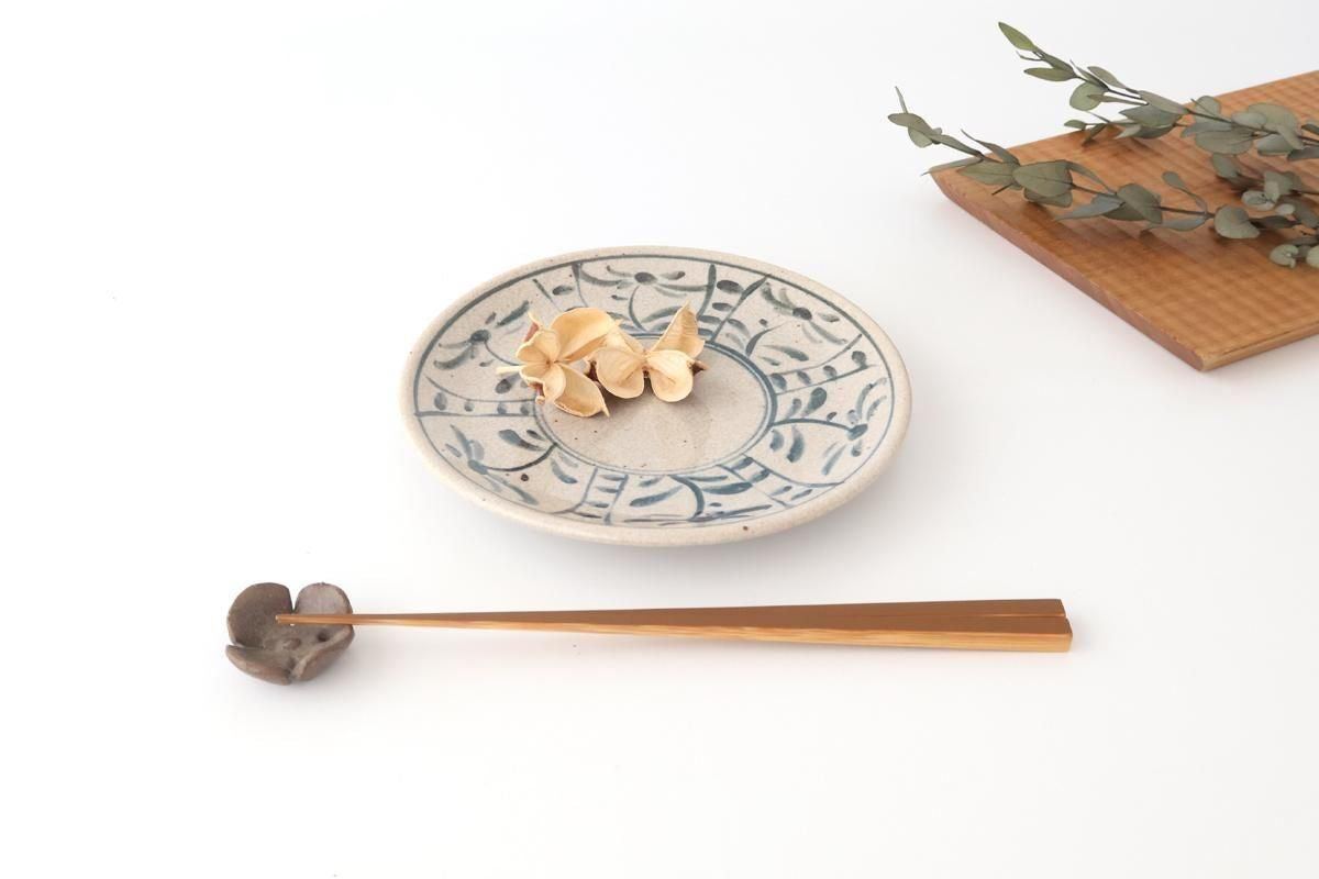 Kitagama Kasen Hiroshige Kato Round Plate Blue Flower 18cm/7.1in | Seto Ware