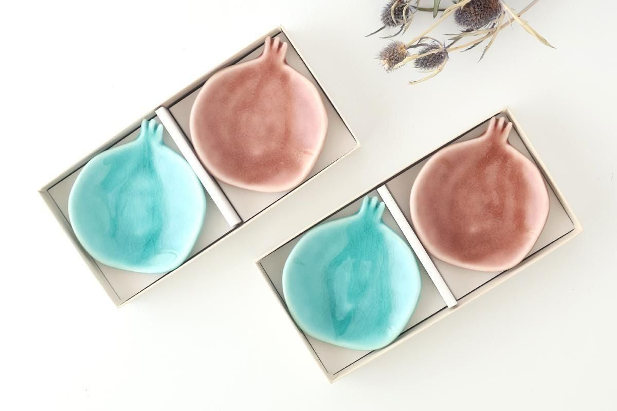 [Pair Set]POTPURRI Small Plates Set Pomegranate Design