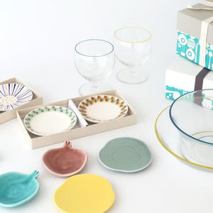 [Pair Set]POTPURRI Small Plates Set Pomegranate Design