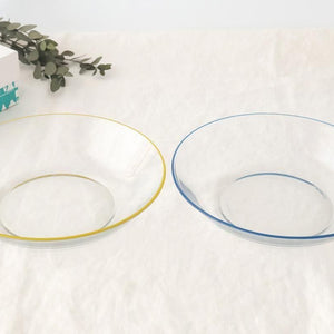 [Pair Set] POTPURRI bitte Glass Plates Blue and Yellow